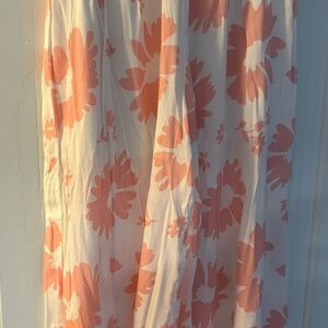 Floral Pink and White beach capris
